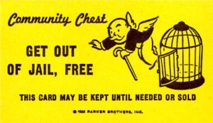 Monopoly "Get out of jail free" card